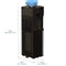 The Top Load Water Cooler - 420 Series is shown in black with a blue water jug on top, featuring a tri-temperature water dispenser and stainless steel reservoirs. The cooler’s height (38 in/96.5 cm), width (13 in/33 cm), and length (13 in/33 cm) are indicated with dashed lines.