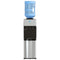 The Stainless Top Load Water Cooler - 520 Series offers tri-temperature control, three spouts, and a large blue water jug on top.