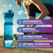 A person in athletic wear ties their shoe near an Alkafuse Portable Alkaline Water Filter Pouch, highlighting benefits like antioxidants, minerals, antibacterial protection, and optimal hydration from the alkaline filter pouch inside.