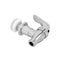 A silver Water Dispenser Replacement Valve from the 2-Pack set, featuring a side handle and designed to fit porcelain water crocks or BPA-free water bottle dispensers, shown against a white background.