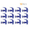 Twelve Brio Water Dispenser Replacement Valves (12-Pack) in blue are arranged in a 3x4 grid on a white background, with "12 PACK" displayed in the top right corner.