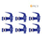 Six Brio Water Dispenser Replacement Valves (6-Pack) in blue plastic with white washers, ideal for water bottle dispensers or porcelain crocks. BPA free. Displayed in two rows of three on a white background with "6 PACK" text at the top right.