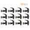Twelve Brio Water Dispenser Replacement Valves (12-Pack) in black, displayed in three rows of four, with "12 PACK" in orange and black at the top right on a white background.