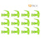 Twelve Water Dispenser Replacement Valves (12-Pack) in bright green plastic, BPA free, are arranged in three rows; “12 PACK” appears in black and orange text at the top right on a white background.