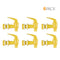 Six yellow Water Dispenser Replacement Valves (6-Pack) with white threaded ends are shown in two rows of three on a white background. The "6 PACK" label is featured, ideal for water bottle dispensers or porcelain water crocks.