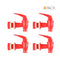 Four BPA-free Water Dispenser Replacement Valves (4-Pack) in red plastic with handles are arranged in a grid on a white background. "4 PACK" is displayed in the top right corner. Ideal for water bottle dispensers or porcelain water crocks.