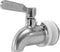 A close-up of the Beverage Dispenser Replacement Spigot in chrome, featuring a stainless steel lever handle and easy installation, isolated on a white background.