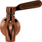The Beverage Dispenser Replacement Spigot in bronze features a copper-colored finish, round base, horizontal lever handle, and easy installation, shown mounted against a white background.