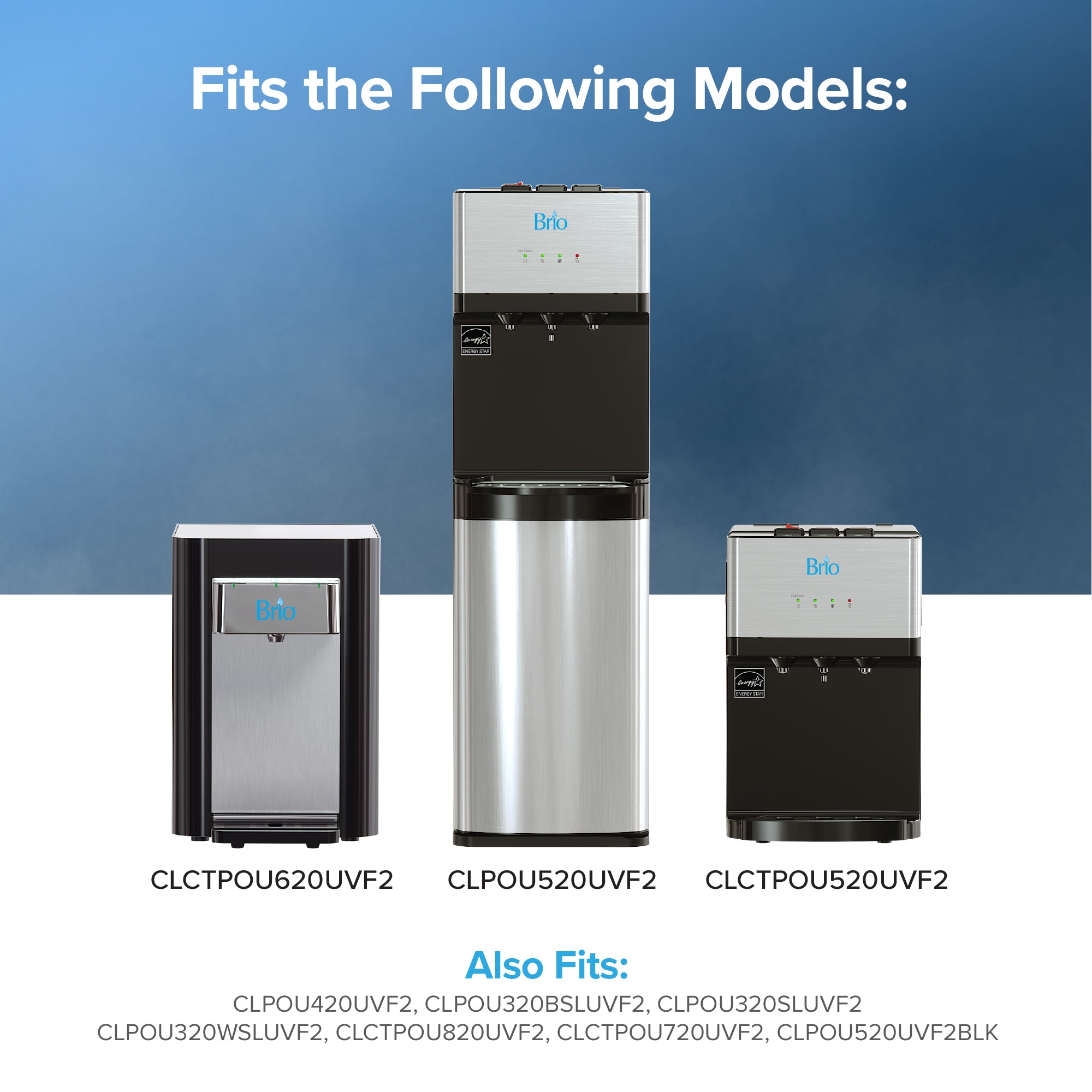 Brio Water Cooler Filter Kit Models UVF21500 Gallons