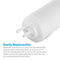 The U-Type Pre-Carbon Filter, 2.5" x 11", is a premium white cylindrical cartridge with dual quick-connect points for easy replacement and installation, shown in close-up detail above descriptive text.