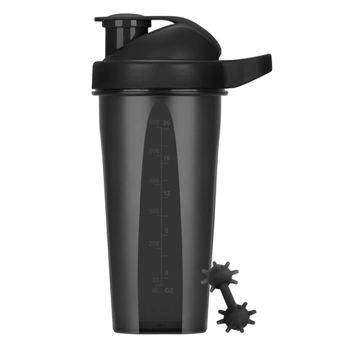 24 oz. BPA-Free Black Shaker Bottle - Mulitple Cap Colors Black