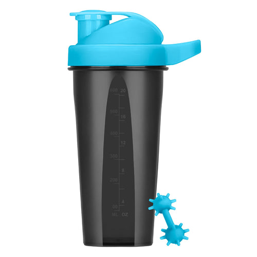 24 oz. BPA-Free Black Shaker Bottle - Mulitple Cap Colors