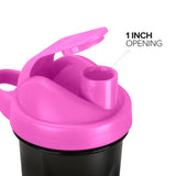 24 oz. BPA-Free Black Shaker Bottle - Mulitple Cap Colors