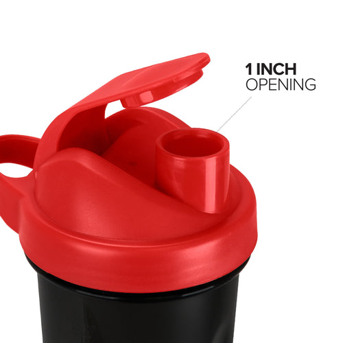 24 oz. BPA-Free Black Shaker Bottle - Mulitple Cap Colors