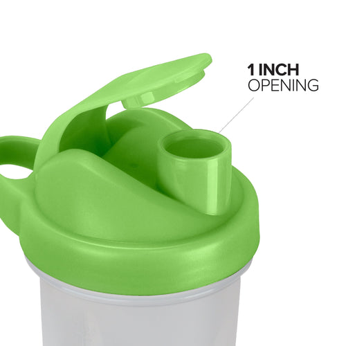 24 oz. BPA-Free Clear Shaker Bottle - Mulitple Cap Colors