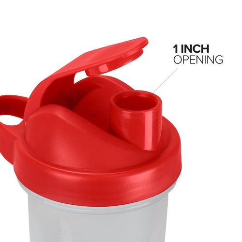 24 oz. BPA-Free Clear Shaker Bottle - Mulitple Cap Colors Pink