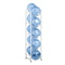 The Single Column 5-Bottle Storage Rack - White is a sturdy metal rack that holds five large water bottles in individual slots for organized, vertical storage.