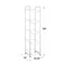 The Single Column 5-Bottle Storage Rack - White is a tall, narrow water bottle rack with five shelves, measuring 55"H x 13"D x 13.25"W. It features black foot pads and a durable metal design for stable bottle storage.