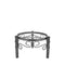 The Crock Water Dispenser Metal Stand 8" in assorted colors features a three-leg design with decorative scrollwork, perfect for holding porcelain crocks or water bottles, shown on a white background.