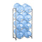 The Double Column 8-Bottle Storage Rack in gray securely holds eight large water bottles arranged in two columns, with each bottle placed horizontally and the spout outward for convenient storage.