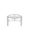 The Crock Water Dispenser Metal Stand 8" - Assorted Colors features decorative scrollwork and three legs, perfect for holding a round pot or as a sturdy, stylish stand for your porcelain water dispenser on the countertop.