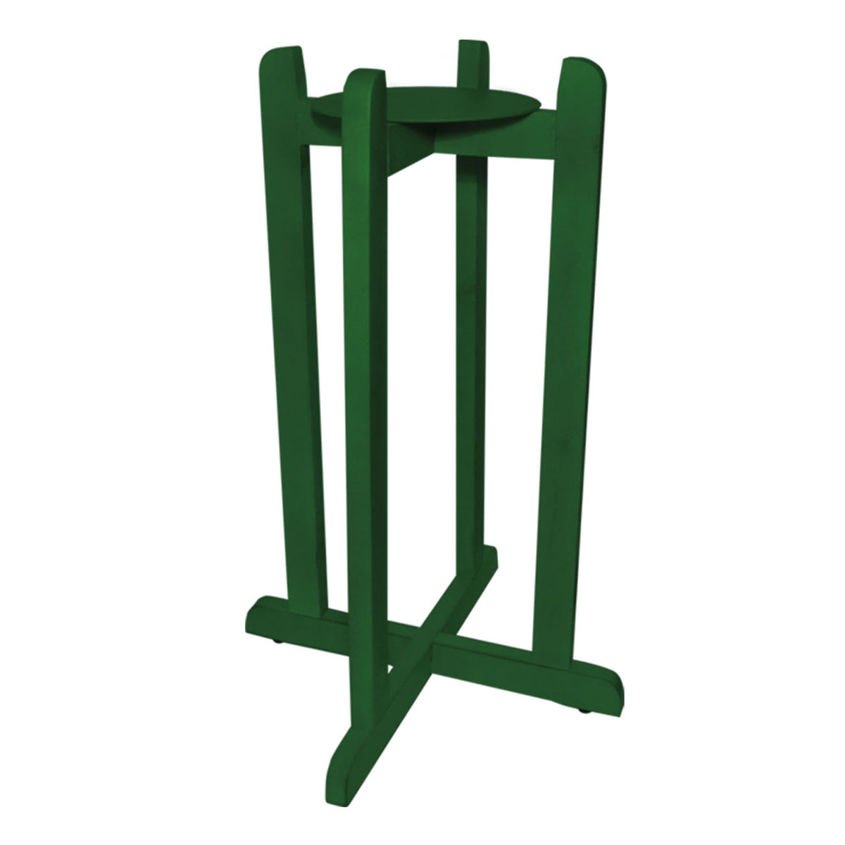 A versatile Crock Water Dispenser Stand, measuring 30″ and available in assorted colors, features four vertical legs and a circular top crafted from solid wood in a mid-century style, designed to securely hold your water dispenser while providing a space-saving solution for your home.